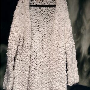 Anthropologie POL Chunky White Knit Cardigan